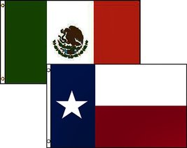 2x3 State of Texas &amp; Mexico Mexican 2 Pack Flag Wholesale Combo 2&#39;x3&#39; Super Poly - £7.42 GBP