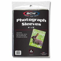 1 pack of 100 BCW 6&quot; x 8&quot; Photo Sleeves - £7.68 GBP