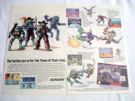 1992 Two Page Color Ad Turtles IV Turtles In Time Video Game TMNT - £6.26 GBP