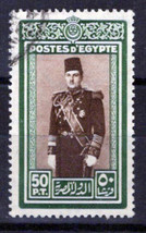 Egypt 239 Used King Farouk, black postmark, perf. 13 1/2 x 13 ZAYIX 0224M0003M - £3.19 GBP