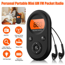 Rechargeable Portable Pocket Digital Am Fm Radio Lcd Stereo Music News Receiver - £25.30 GBP