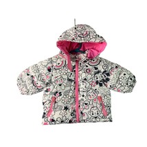 The Childrens Place Girls Infant Baby Size 6 9 months White Pink MOnkey Coat wit - $15.83