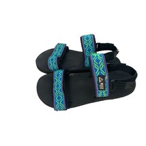 Reef Womens Size 8 Sandals Green Blue Strappy Hook and Loop Fabric y2k V... - £15.81 GBP