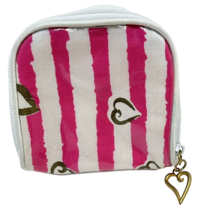 Vintage Pink Victoria Secrets Small Zip Around Pouch Case Pink White 4 x 4&quot; - £10.23 GBP