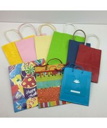 Birthday Present Wrapping Gift Bags Solid Color Lot Party Supply 9 Count - £19.65 GBP