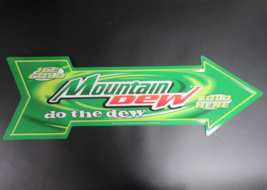 Mountain Dew Arrow Tin Metal Sign Do the Dew 1990s Vintage - $19.75