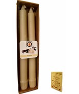 100 Percent  Pure Beeswax 10&quot; Colonial Taper Candle Pair, Vanilla Scent,... - £13.62 GBP