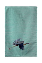 Betsy Drake Aqua Eddie&#39;s Blue Heron Kitchen Towel - £23.39 GBP