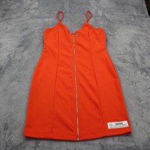Orange Dress Womens Small Casual Lightweight Sleeveless Zip Front Mini S... - £23.78 GBP