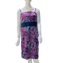 Ann Taylor LOFT Women Floral Print Strapless Dress Lined Pink Black Plus... - $29.69