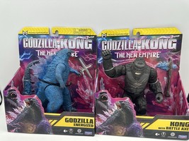 Lot of 2 - Godzilla x Kong Blue Godzilla Energized &amp; Kong w/ Battle Axe, New Set - $49.88