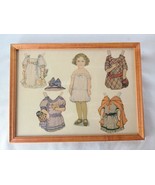 Young Girl Paper Doll Dress Accessories Cut Out Framed Wall Decor - £25.14 GBP