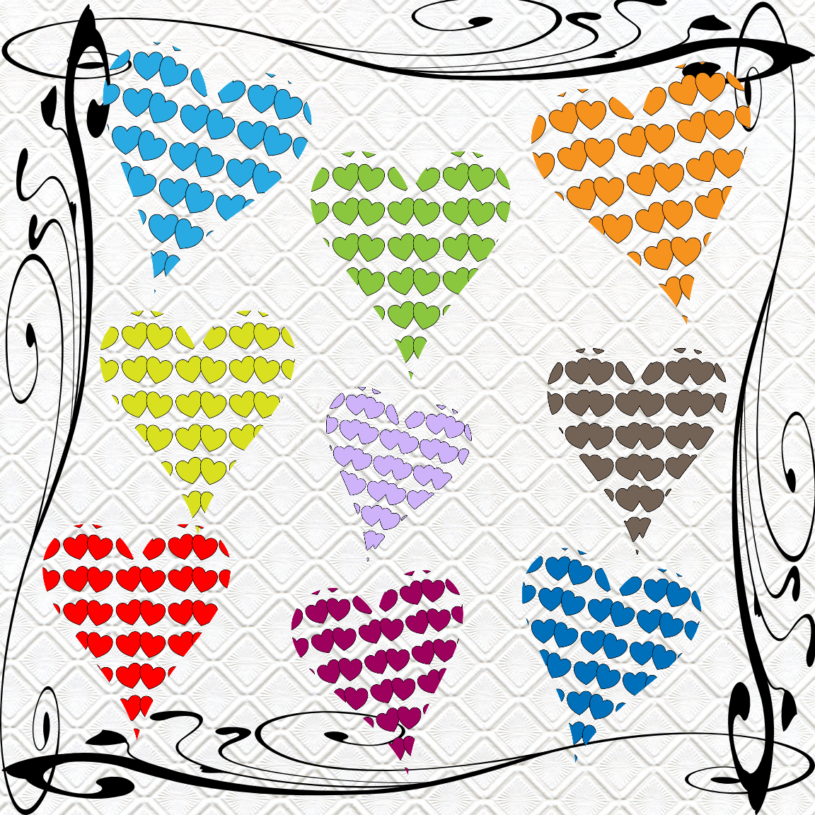 Color Hearts 80a-Digital ClipArt-Gift Tag-Cup-Notebook-Tshirt-Jewelry-Sc... - $1.99