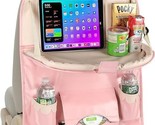 Pink back seat organizer for kids, road trip essentials, ipad holder for... - $21.51