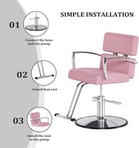 Hydraulic Barber Chair 360 Rolling Swivel Salon Chair Adjustable Height Styling - £176.26 GBP