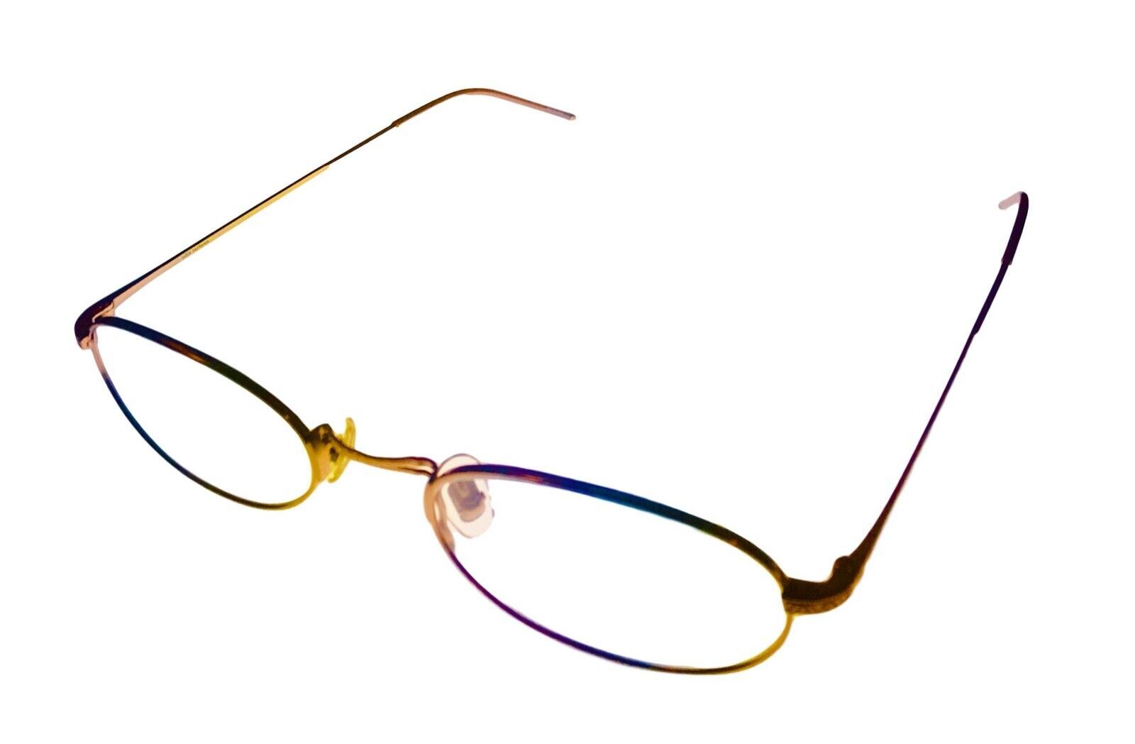 Primary image for John Varvatos Mens Eyeglass Gold Oval Titanium Metal V185 46mm