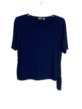 Chicos Womens Shirt Adult Size 3=XL Blue Stretch Blouse Tie Waist Norm Core - £21.49 GBP