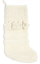 Artisan Lumina Lou Ivory Tassel Cotton Knit Stocking NWT 20&quot; L - €17,31 EUR