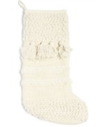 Artisan Lumina Lou Ivory Tassel Cotton Knit Stocking NWT 20&quot; L - $377.48 MXN