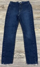 We The Free High Waist Blue Jeans, Raw Hem, Stretchy, Size 29 (Actual 26... - $18.81