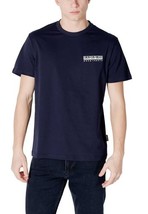 Napapijri Men T-Shirt Blue Short Sleeve Designer Logo Tee 2025 Collection - $56.78 CAD