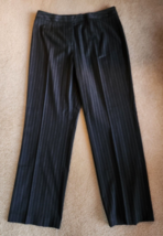 Valerie Stevens Black Dress Pants Slacks Sz 14 Pinstripes Stretch Straig... - £14.24 GBP