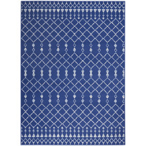 5 x 7 ft. Navy Blue &amp; Ivory Berber Pattern Area Rug - $126.89