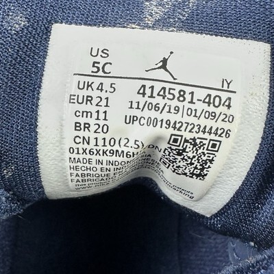 Nike Jordan 13 Retro Flint TD Grey Navy Blue UNC Size 5C 414581-404 Item image 7