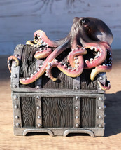 Nautical Marine Ocean Octopus Kraken Guarding Treasure Chest Decorative Box - £32.14 GBP