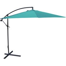 10-Ft Offset Cantilever Patio Umbrella with Aruba Teal Canopy - £251.88 GBP