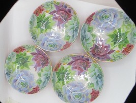 Rachel Ashwell Cactus Succulent Melamine Bowles Set Of 4 Floral 7 1/2&quot;  ... - $390.24 MXN