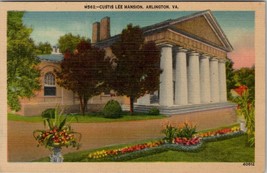 Arlington Virginia Custis Lee Mansion Beautiful Colors Linen Postcard T18 - £5.45 GBP