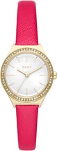 Womens DKNY Parsons Stainless Steel Quartz Pink Leather Dress Watch NY6611 New - £93.88 GBP