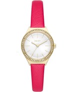 Womens DKNY Parsons Stainless Steel Quartz Pink Leather Dress Watch NY66... - £93.14 GBP