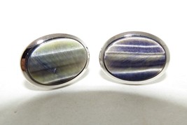 Swank Stone Cufflinks Silver Tone Vintage - £5.31 GBP