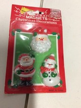 New Vintage Christmas Holiday Refrigerator Magnets Santa Frosty - £11.93 GBP
