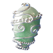 Silver Plated Wire Wrapped Gemstone Ring Size 9 - £11.25 GBP