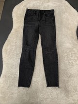 Madewell 9” High Riser Skinny Skinny Womens Ripped Black Denim Jeans Siz... - £14.96 GBP