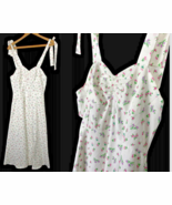 Vintage Dress Pinup Sundress White Floral 1960s Sweetheart Cottagecore S... - $255.52 CAD