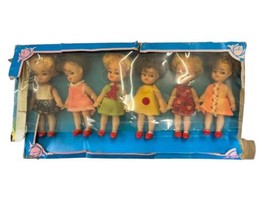 Vintage 1960s Mini Doll Set Of 6 Assorted Dresses Colors CS No. 60916 Hong Kong - £43.96 GBP