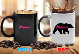 Heat &amp; Color Changing Ceramic Mug 12 oz &quot;Mama&quot; W a Surprise Picture of a Bear - £17.22 GBP