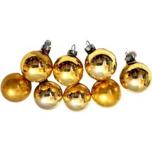 Vintage Mercury Glass Golden Christmas Ornaments lot of 8 - 1.75&quot; - £5.97 GBP