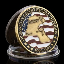 1990-1991 Operation Desert Storm Veteran Kuwait War Commemorative Challenge Coin - £7.40 GBP