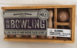 Professor Puzzle Mini Bowling 6 Pins 2 Balls Wood Box Complete - £26.37 GBP