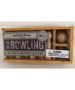 PROFESSOR PUZZLE Mini Bowling 6 Pins 2 Balls WOOD Box Complete - £26.45 GBP