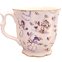 Vintage Graces Teaware Christmas Winter Snowman Breakfast Beaker Coffee Mug 12oz - £26.45 GBP