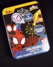 Spidey &amp; His Amazing Friends Chalkboard Activity Tin New Sealed - £3.98 GBP
