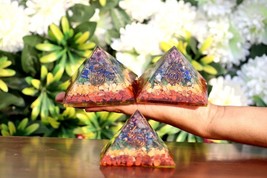 Big Orgone 7 Chakra Natural Stones Orgonite Energy Pyramid EMFX1Pc - £50.29 GBP