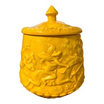 Vintage Ceramic Canister by Sande – Bas-Relief Colonial Tavern Scene wit... - $40.00