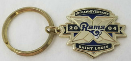 Keychain St. Louis Rams 10th Anniversary Vintage 2004 Blue Gold Color - £9.07 GBP